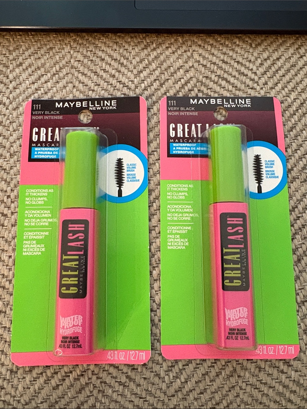 Maybelline Great Lash Waterproof Mascara Bundle - Very Black